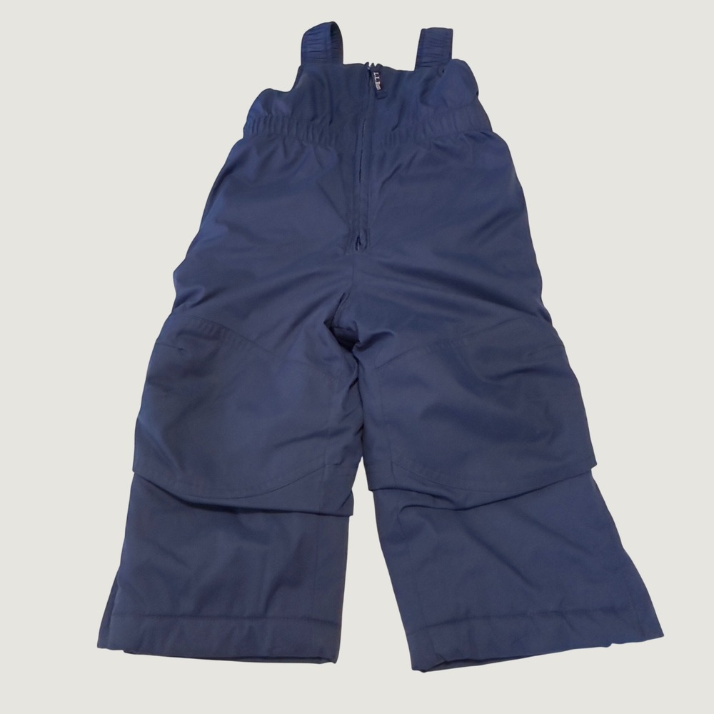 LL Bean Snow Bibs Navy Blue Insulated Grow Cuffs 2T Winter Overalls Ski Pants